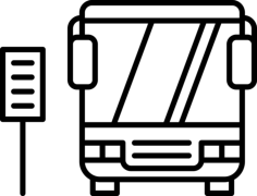 Bus Front View With Sign Silhouette Svg Vector, Free Vectors File